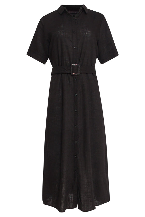 Smashed Lemon 25150 E Linnen Shirtjurk | Black