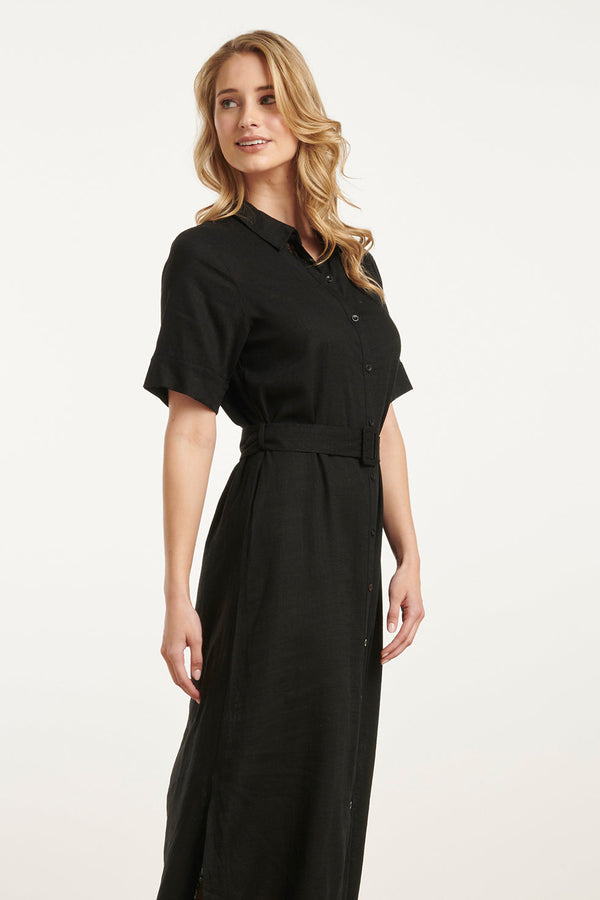 Smashed Lemon 25150 E Linnen Shirtjurk | Black