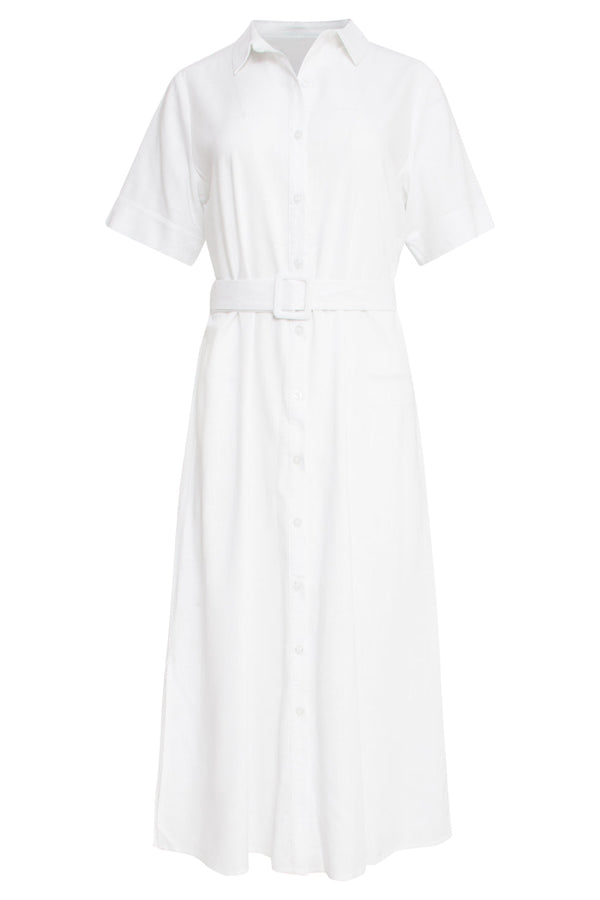 Smashed Lemon 25150 Te Linnen Shirtjurk | White