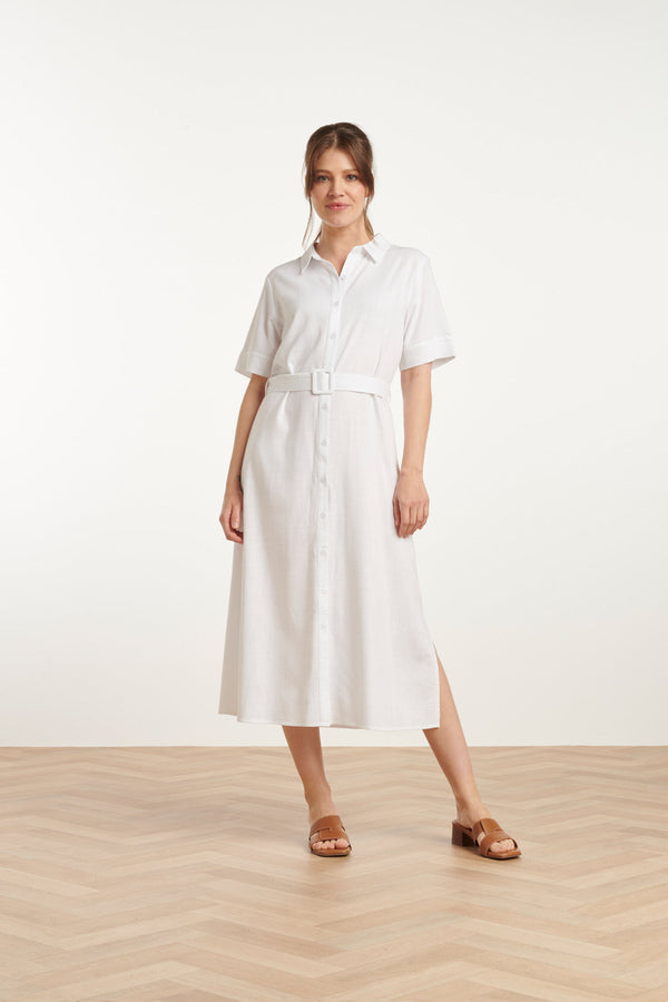 smashed lemon 25150 Te Linnen Shirtjurk | White smashed lemon 25150 Te Linnen Shirtjurk | White