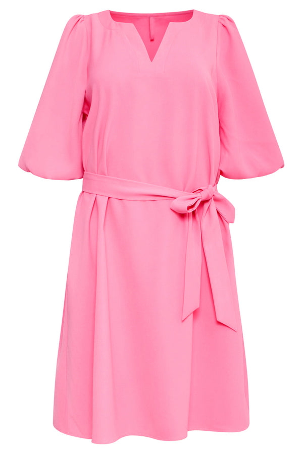 Smashed Lemon 25152 Balloon Sleeve Kort Jurk | Pink