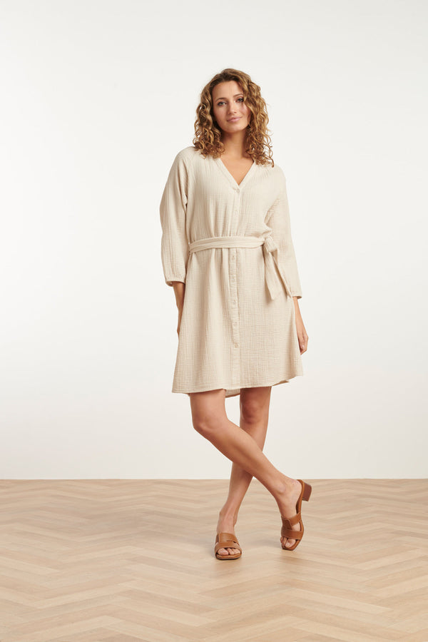 Smashed Lemon 25188 Katoenen Jurk | White