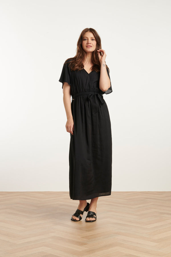 Smashed Lemon 25191 E Viscose Midi Jurk | Black