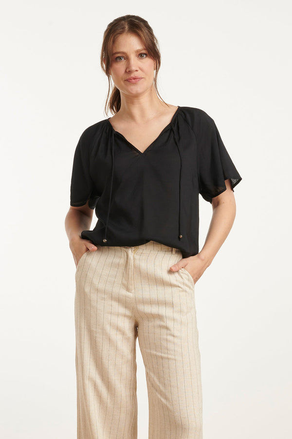 smashed lemon 25192 Viscose Top | Black