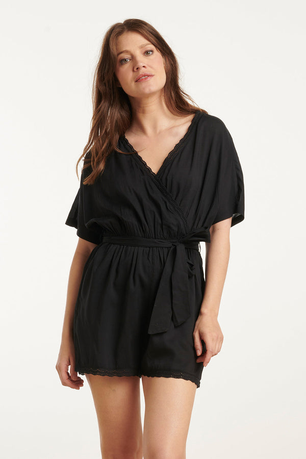 smashed lemon 25193 E Viscose Playsuit | Black smashed lemon 25193 E Viscose Playsuit | Black
