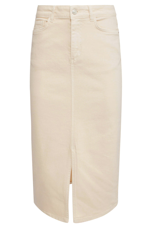 Smashed Lemon 25205 E Denim Midi-Rok | Sand