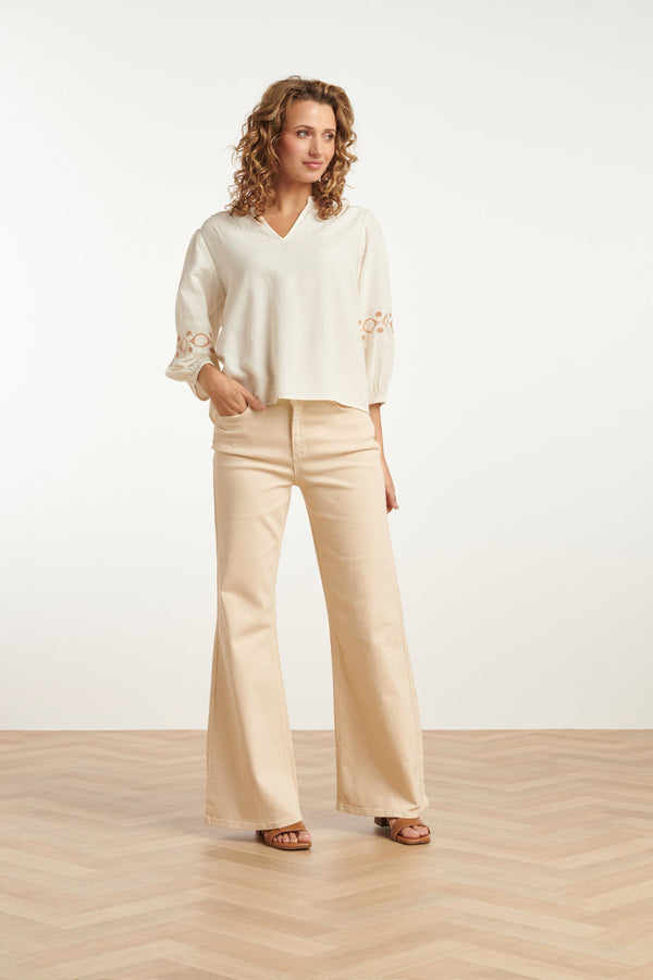 Smashed Lemon 25206 Flared Jeans | Sand