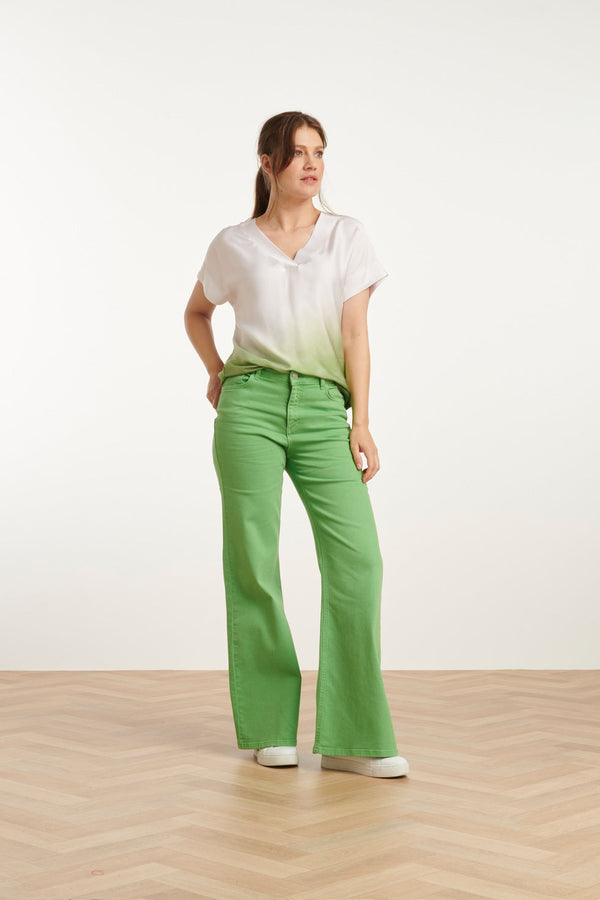 Smashed Lemon 25206 Licht Flared Jeans | Light Green
