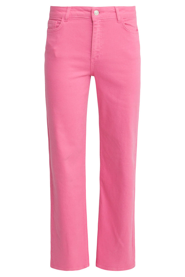 Smashed Lemon 25207 Denim Straight Jeans | Pink