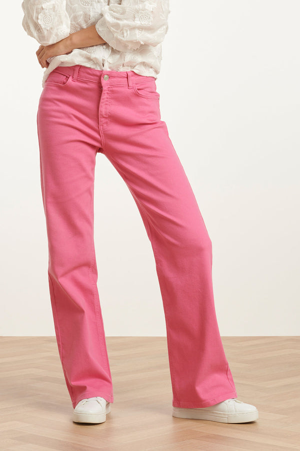 Smashed Lemon 25207 Denim Straight Jeans | Pink