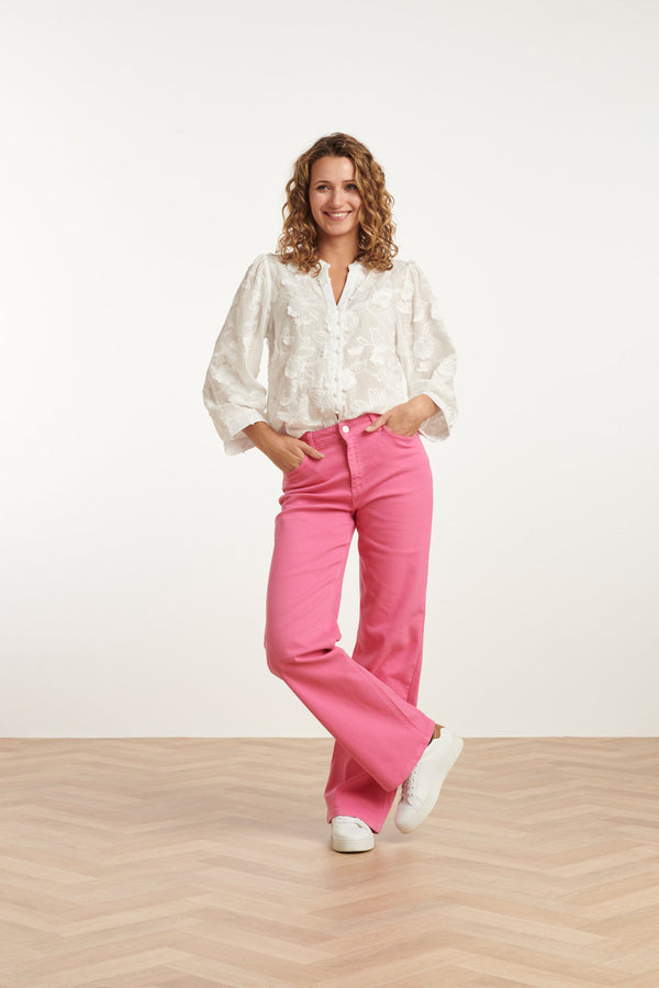 smashed lemon 25207 Denim Straight Jeans | Pink smashed lemon 25207 Denim Straight Jeans | Pink