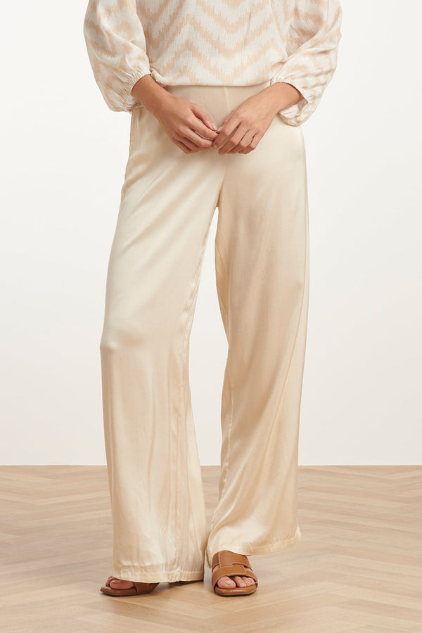 Smashed Lemon 25211 Wijd Satijnen Broek | Sand