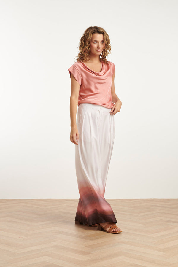 Smashed Lemon 25212 Waterfall Satijn Top | Old Pink