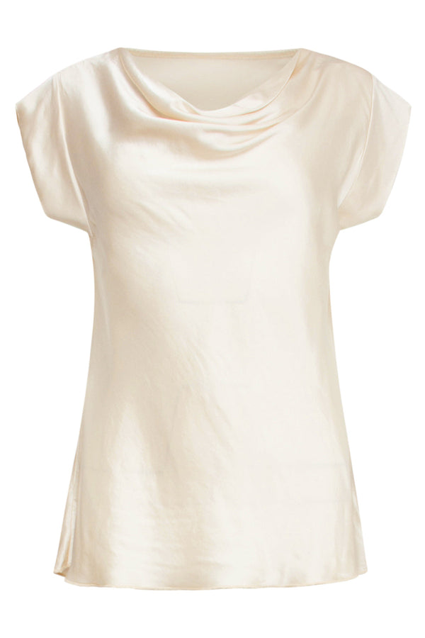 Smashed Lemon 25212 Waterfall Satijn Top | Sand