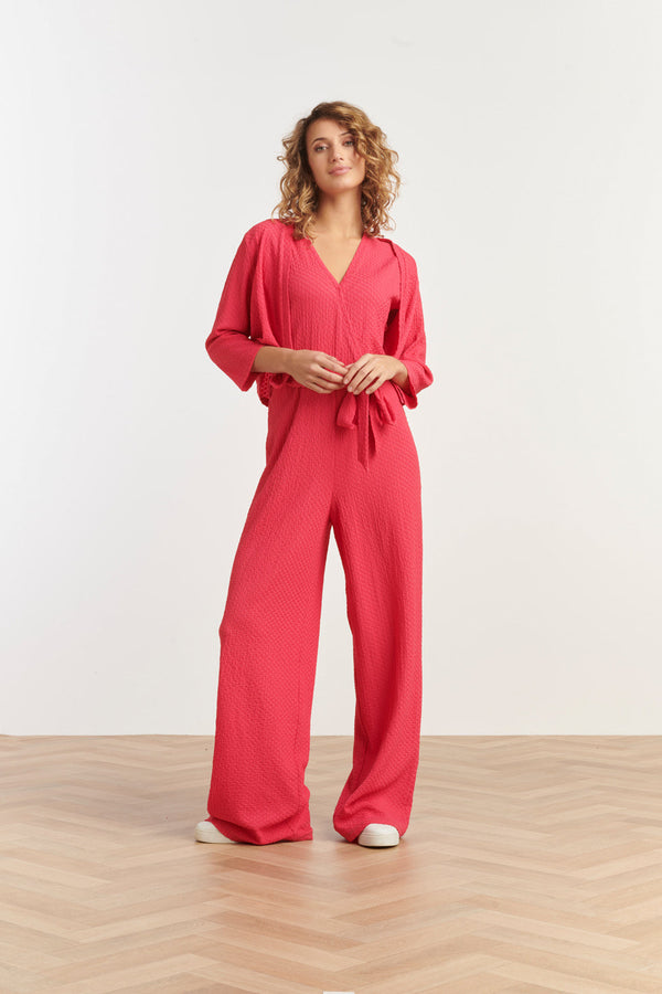 Smashed Lemon 25269 Stretchy Crinkle Bolero | Pink