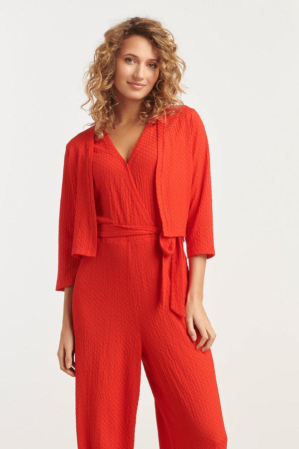 smashed lemon 25269 Stretchy Crinkle Bolero | Red smashed lemon 25269 Stretchy Crinkle Bolero | Red