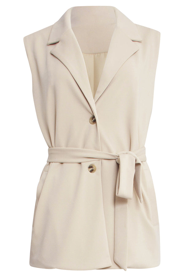 Smashed Lemon 25273 Stretch Gilet Met Riem | Sand