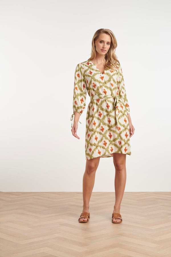 smashed lemon 25355 Jurken | Off-White-Multicolour