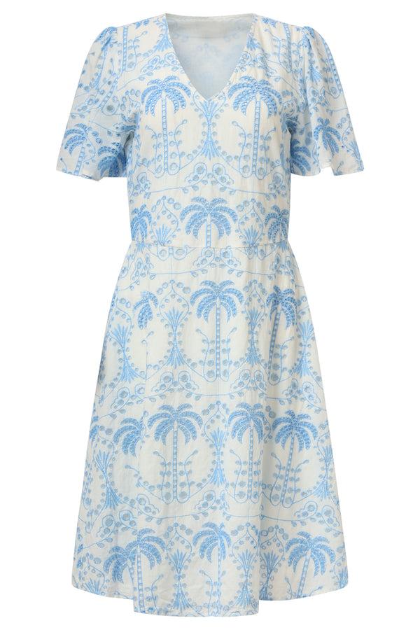 Smashed Lemon 35001 Jurken | Off White - Blue