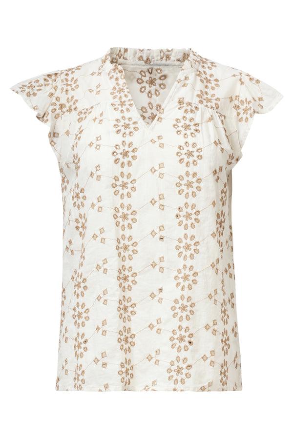 Smashed Lemon 35010 Tops | Sand-Off White