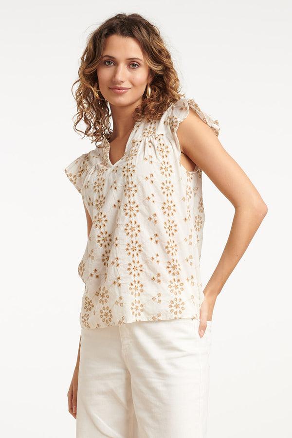 Smashed Lemon 35010 Tops | Sand-Off White