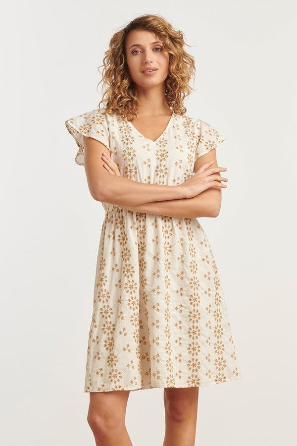 Smashed Lemon 35011 Jurken | Sand-Off White