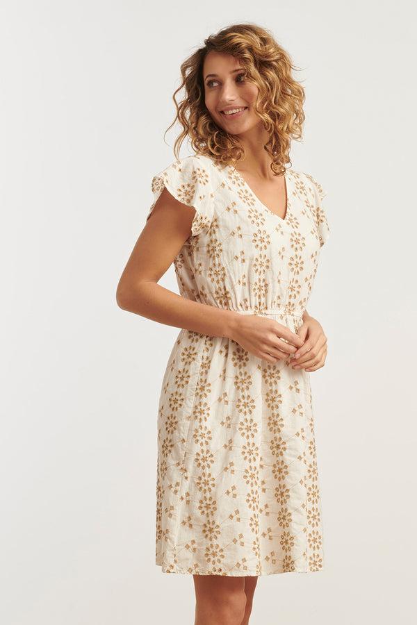 Smashed Lemon 35011 Jurken | Sand-Off White