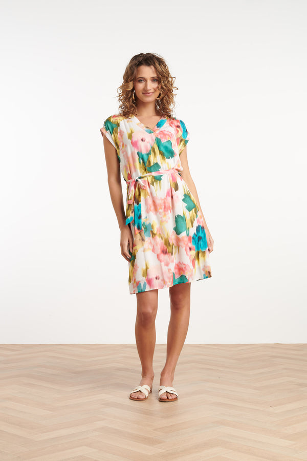 Smashed Lemon 35021 Jurken | Off-White-Multicolour