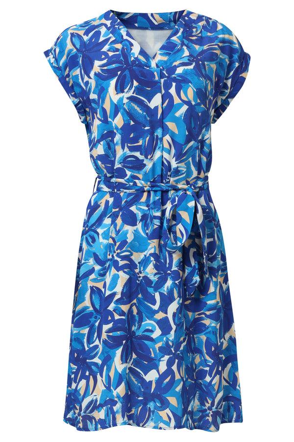 Smashed Lemon 35024 Jurken | Off White-Blue