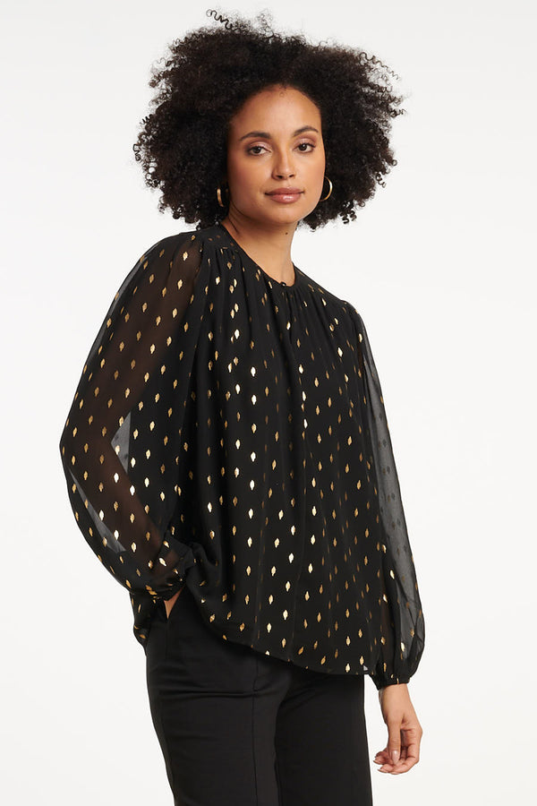 Smashed Lemon 35051 Tops | Black-Gold