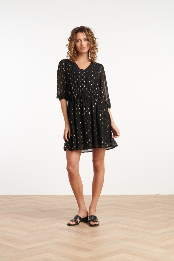 Smashed Lemon 35061 Jurken | Black-Gold