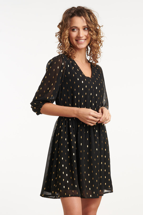 Smashed Lemon 35061 Jurken | Black-Gold