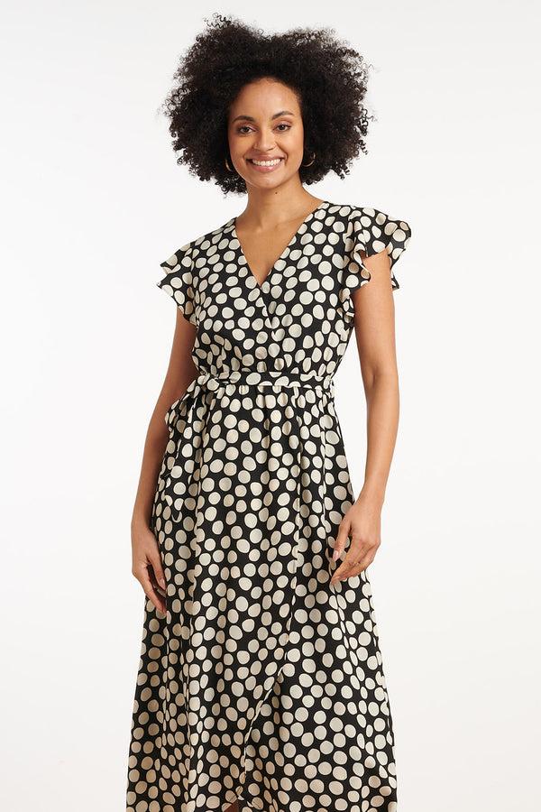 Smashed Lemon 35095 Jurken | Black-Off-White