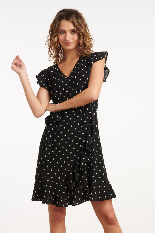 Smashed Lemon 35096 Jurken | Black-Off-White