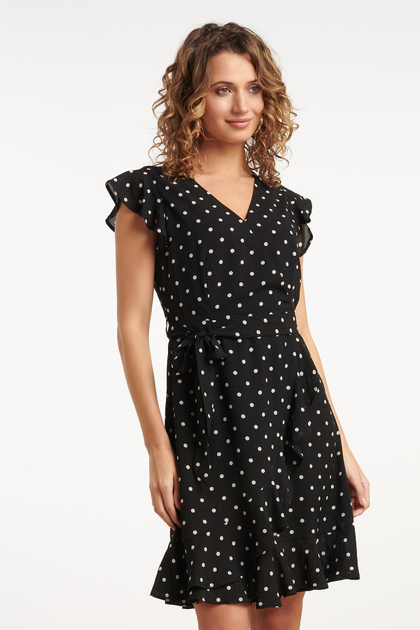 Smashed Lemon 35096 Jurken | Black-Off-White