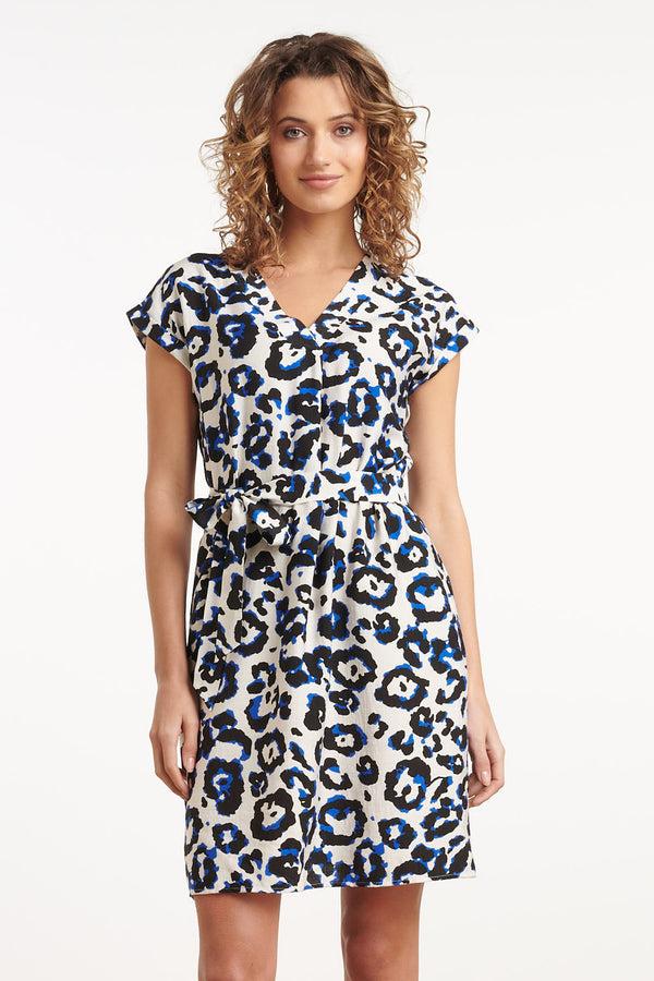 smashed lemon 35103 Jurken | Off White-Blue