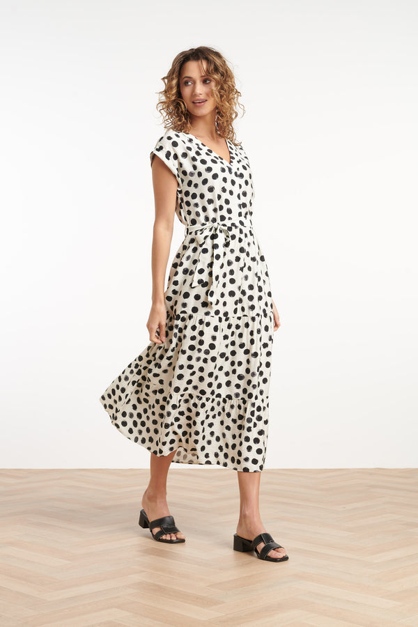 Smashed Lemon 35104 Jurken | Offwhite-Black