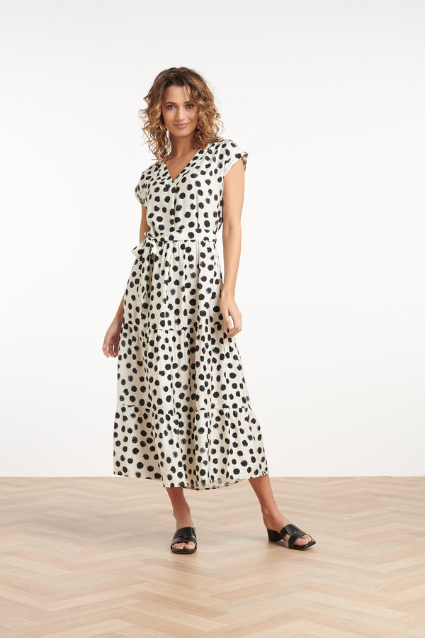 smashed lemon 35104 Jurken | Offwhite-Black