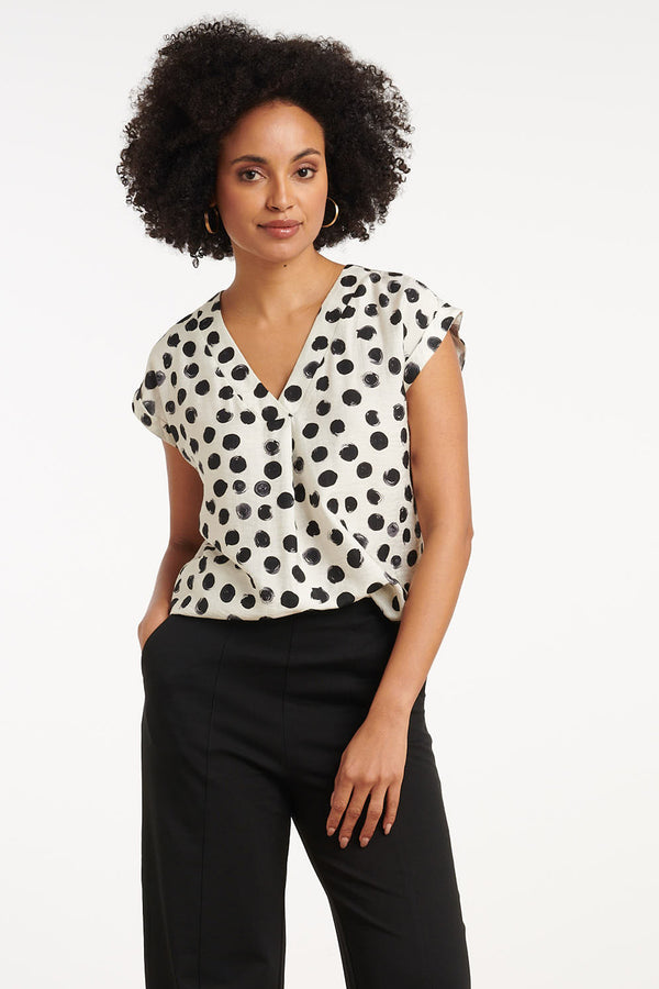 Smashed Lemon 35105 Tops | Offwhite-Black