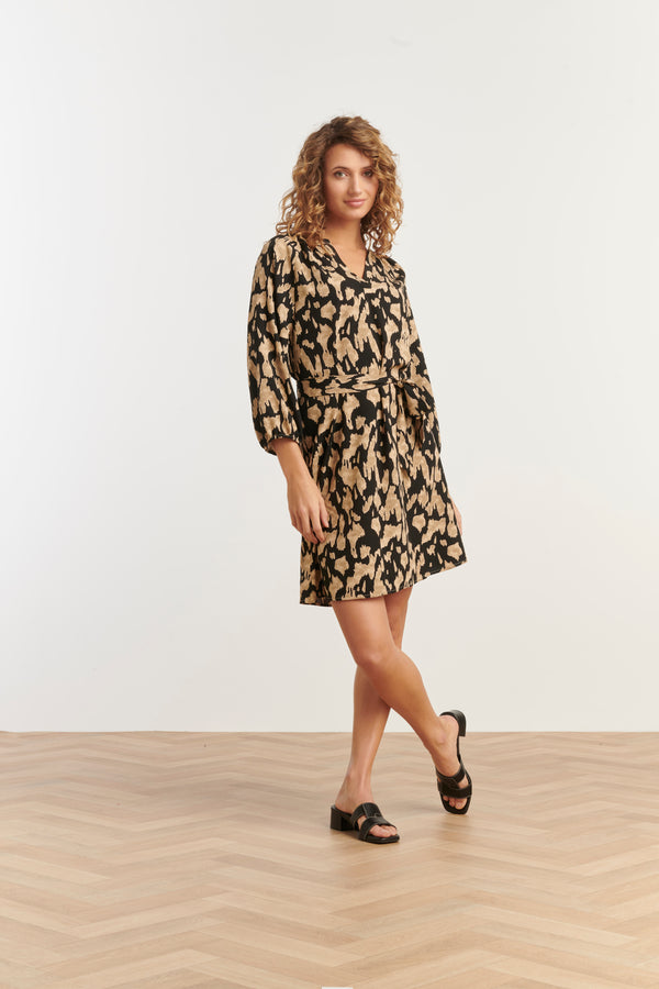 Smashed Lemon 35119 Jurken | Sand-Black