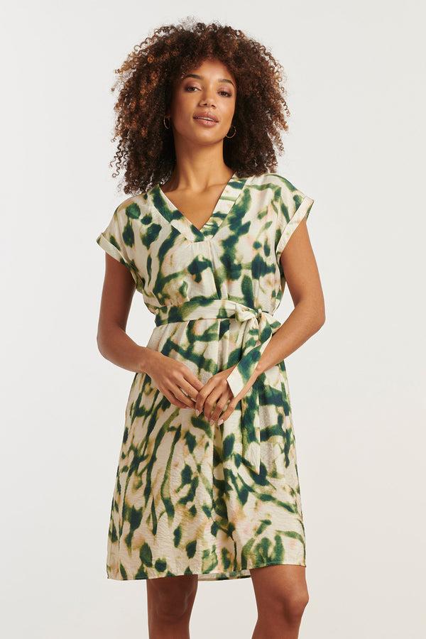 smashed lemon 35123 Jurken | Off White-Green