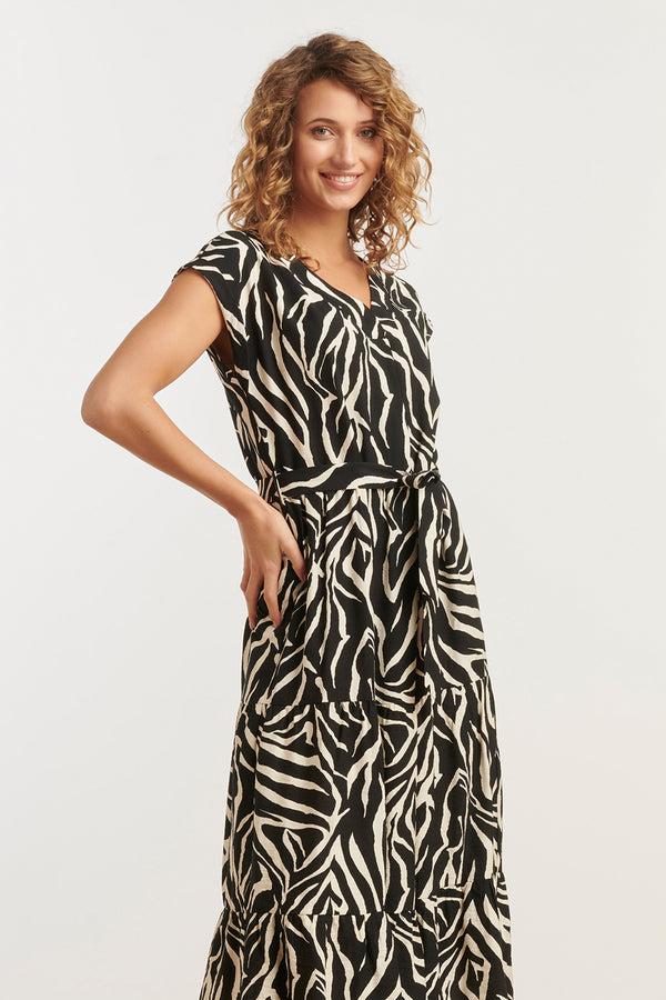 Smashed Lemon 35125 Jurken | Black-Off-White