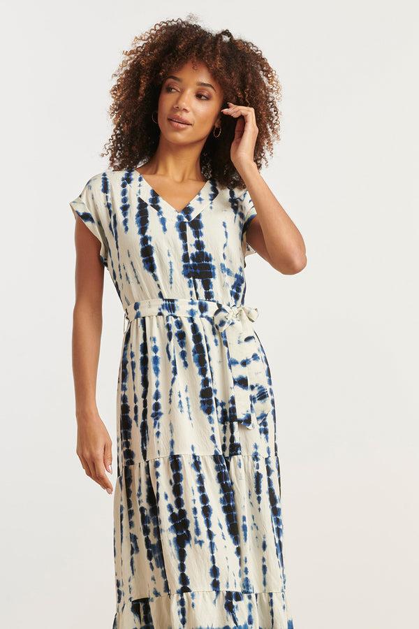 Smashed Lemon 35144 Jurken | Off White - Navy