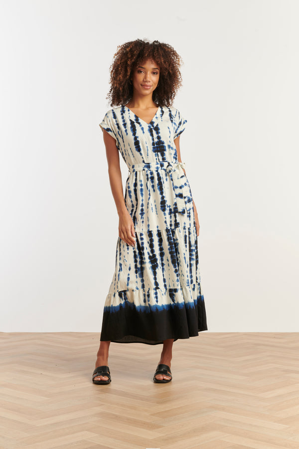 smashed lemon 35144 Jurken | Off White - Navy