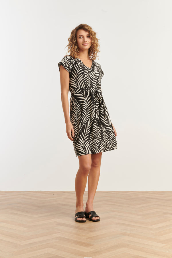 Smashed Lemon 35147 Jurken | Black-Off-White