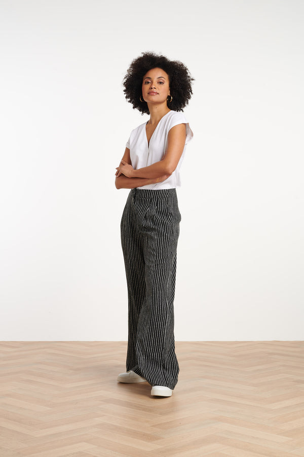 Smashed Lemon 35149 Broeken | Black-Off-White