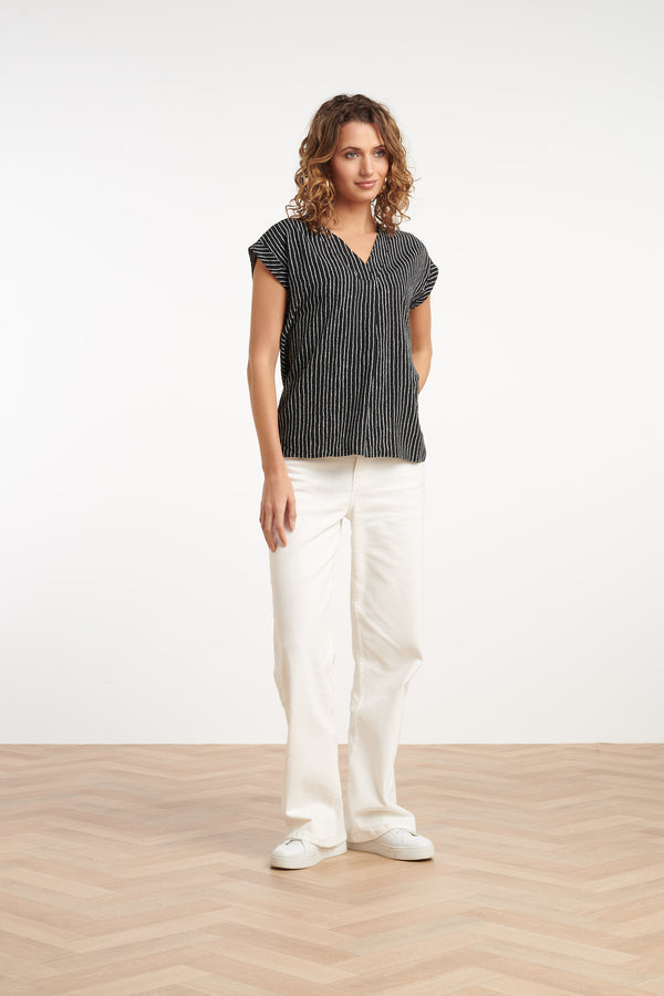 Smashed Lemon 35150 Tops | Black-Off-White