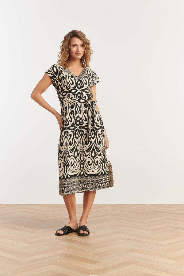 Smashed Lemon 35176 Jurken | Offwhite-Black