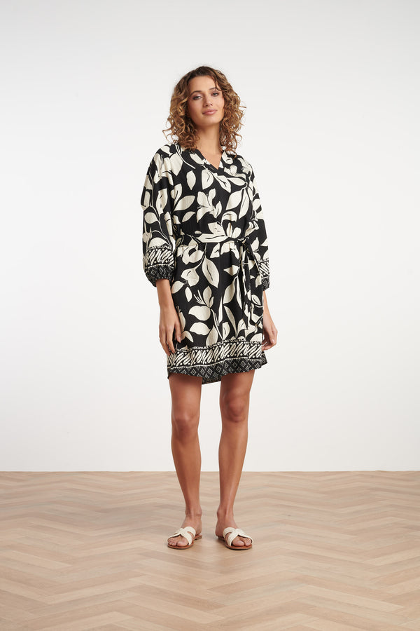 Smashed Lemon 35187 Jurken | Off White-Dark Sand