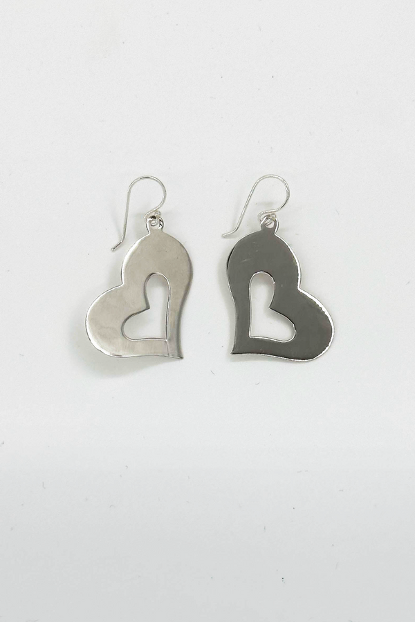 Smashed Lemon 60011 En Plat Hart Oorbellen | Silver